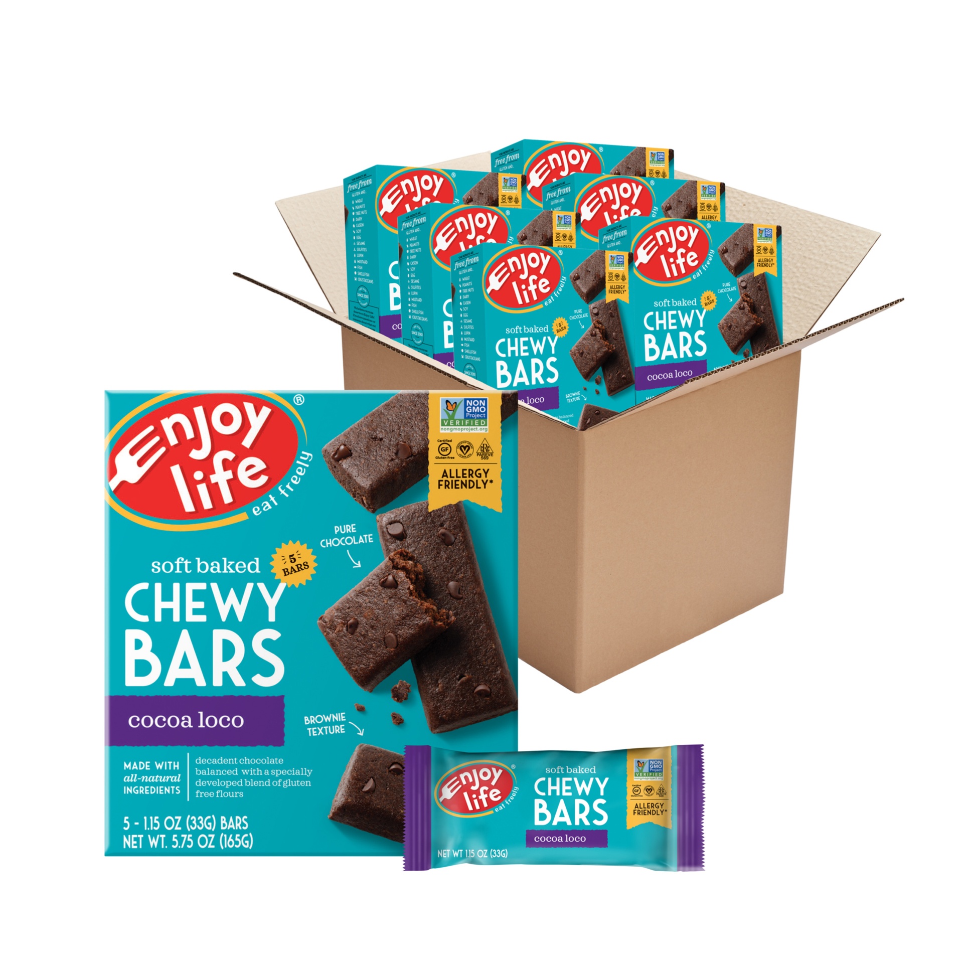 slide 2 of 2, Enjoy Life Soft and Chewy Cocoa Loco Snack Bars, 5 oz