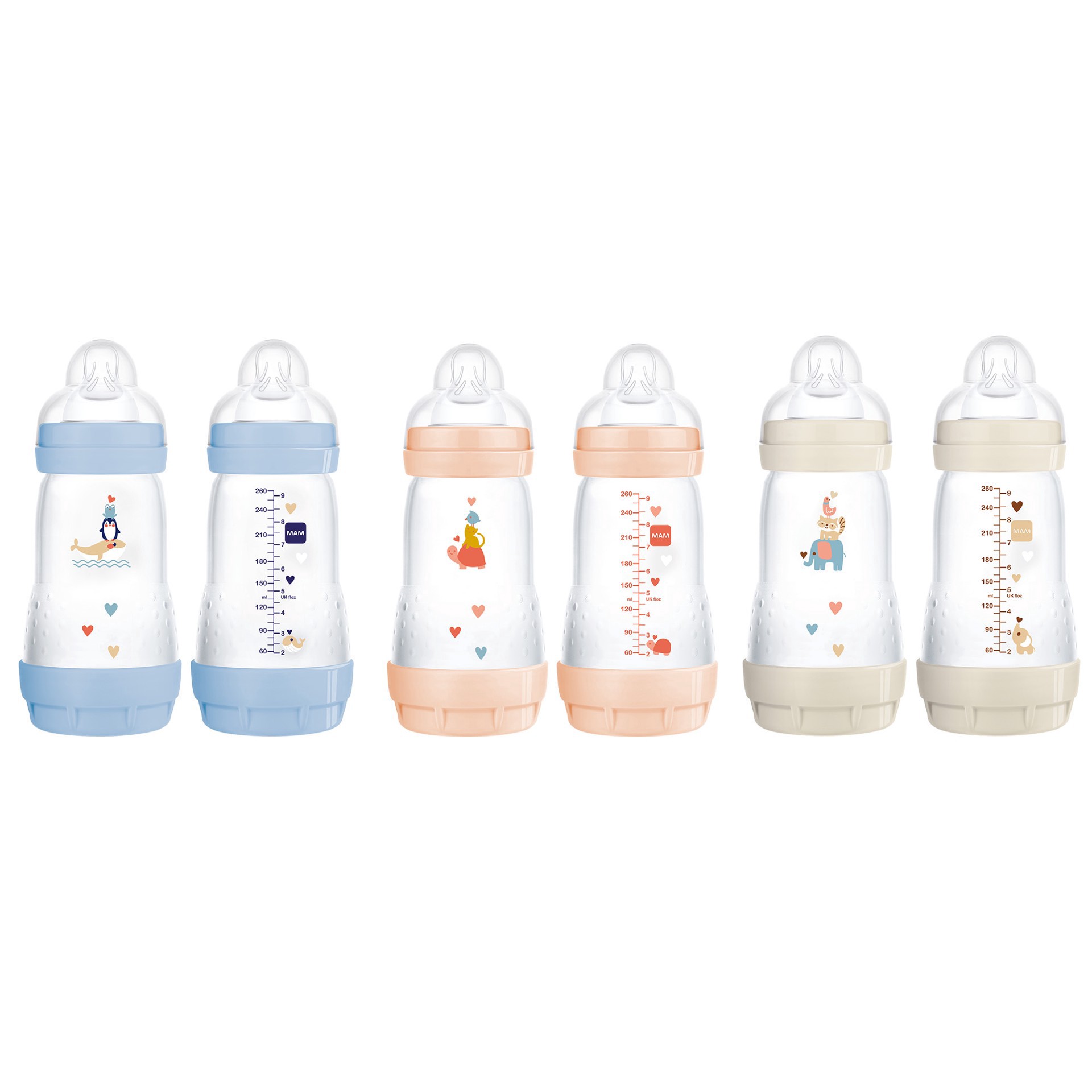 slide 1 of 4, MAM Bottle, Anti-Colic, 2+ Months, 9 Ounce, 2 ct