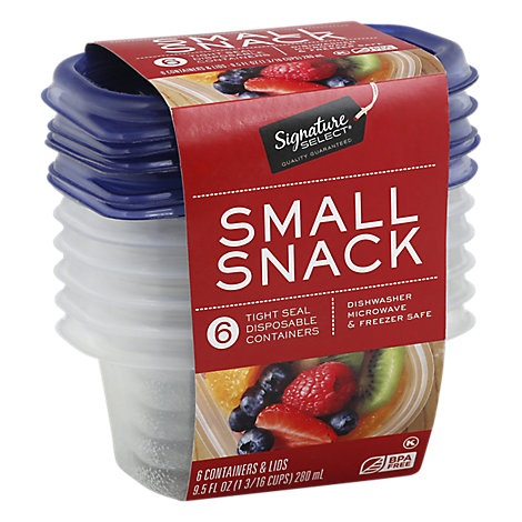 slide 1 of 1, Signature Select/Home Containers Storage Small 1.187 Cup Tight Seal Bpa Free, 6 ct