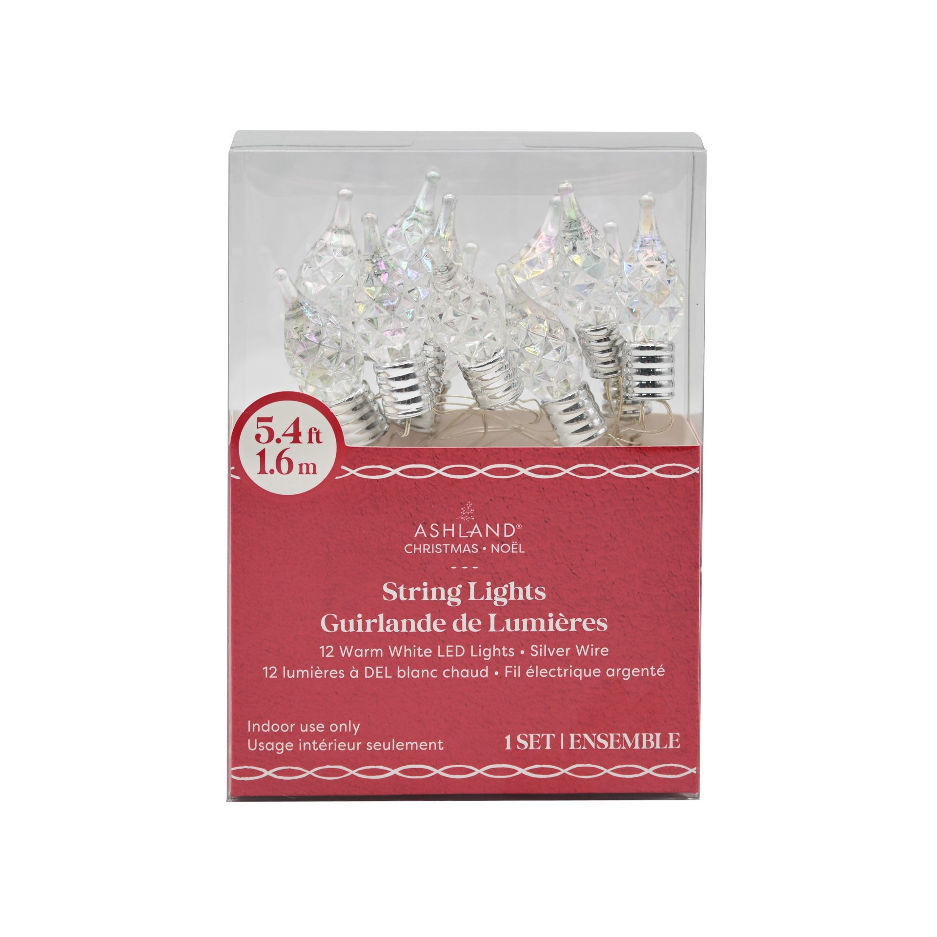 slide 2 of 3, 12ct. Warm White Led Iridescent Flame Tip Bulb String Lights On Silver Wire By Ashland, 12 ct