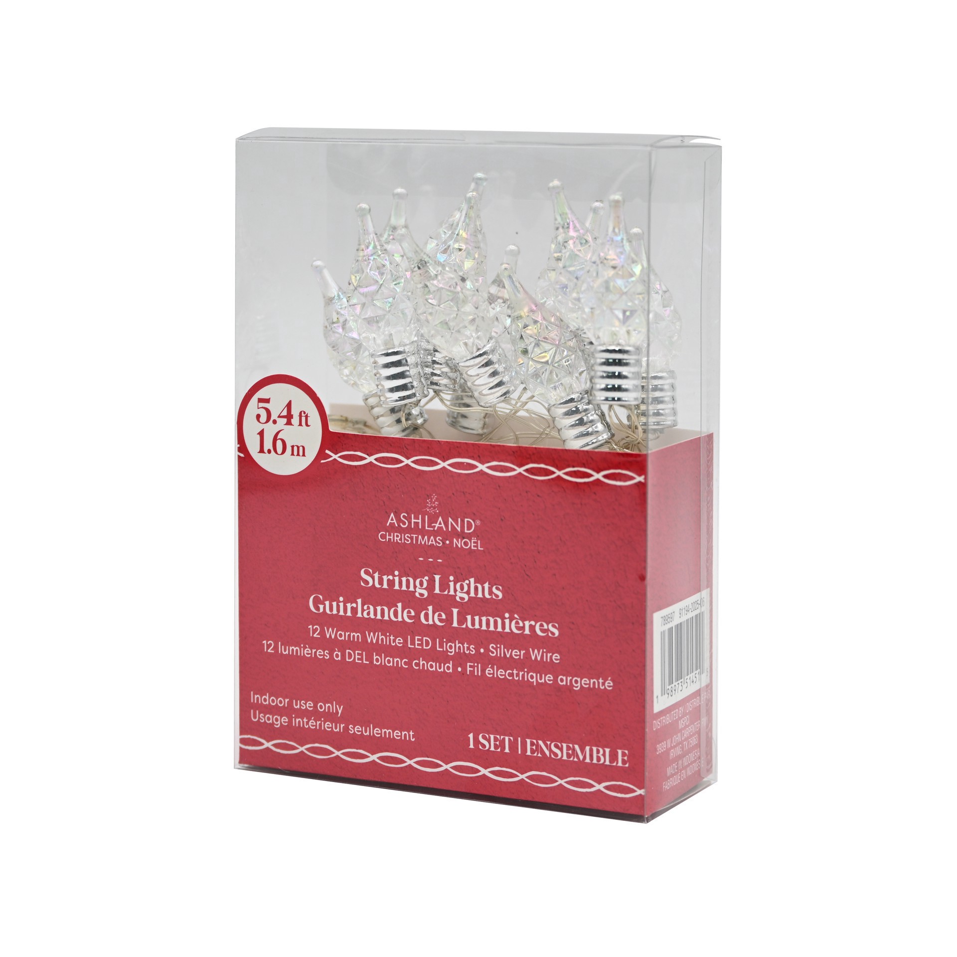 slide 3 of 3, 12ct. Warm White Led Iridescent Flame Tip Bulb String Lights On Silver Wire By Ashland, 12 ct