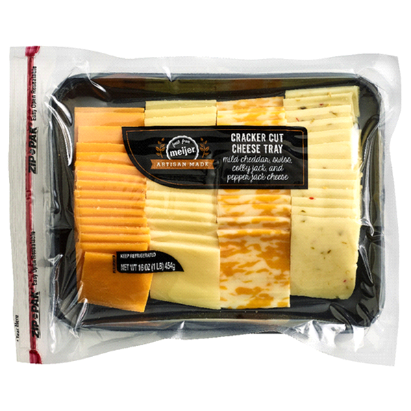 slide 1 of 1, Meijer Cracker Cut Cheese Tray, 16 oz