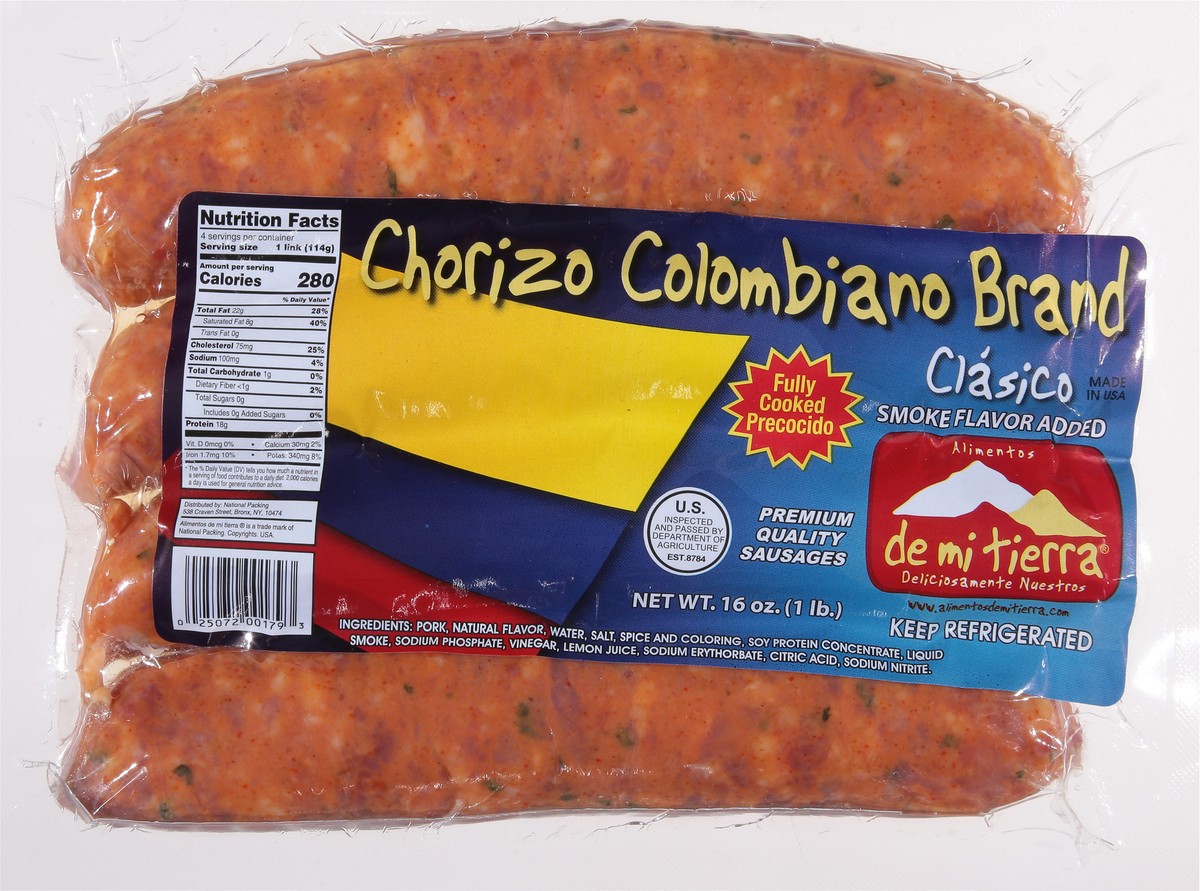 slide 9 of 13, De Mi Tierra Chorizo Colombiano Brand Sausages 16 oz, 16 oz