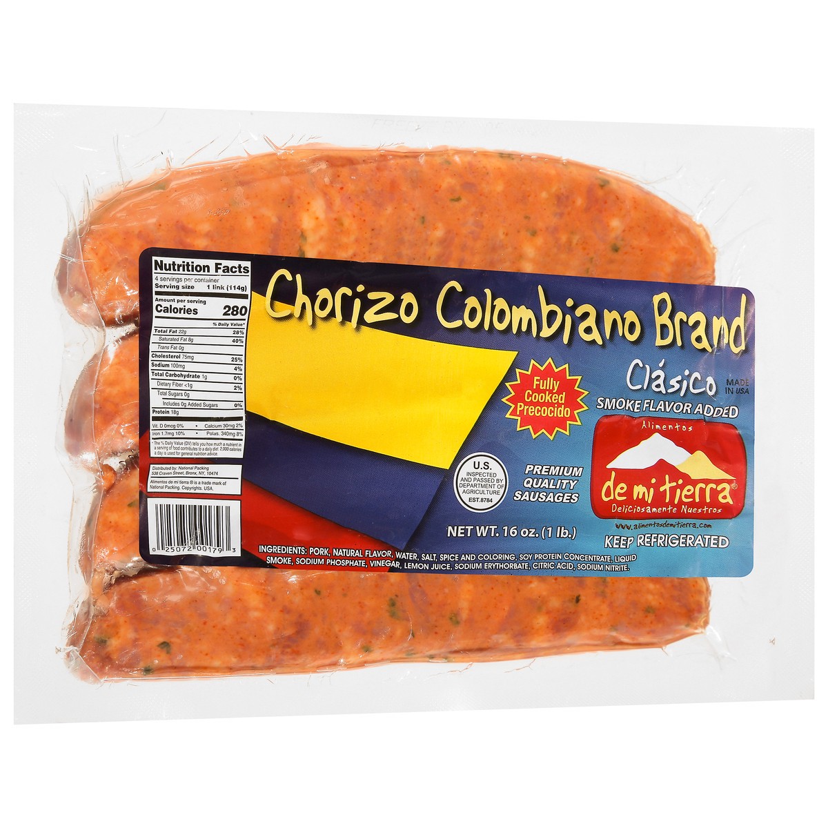 slide 8 of 13, De Mi Tierra Chorizo Colombiano Brand Sausages 16 oz, 16 oz