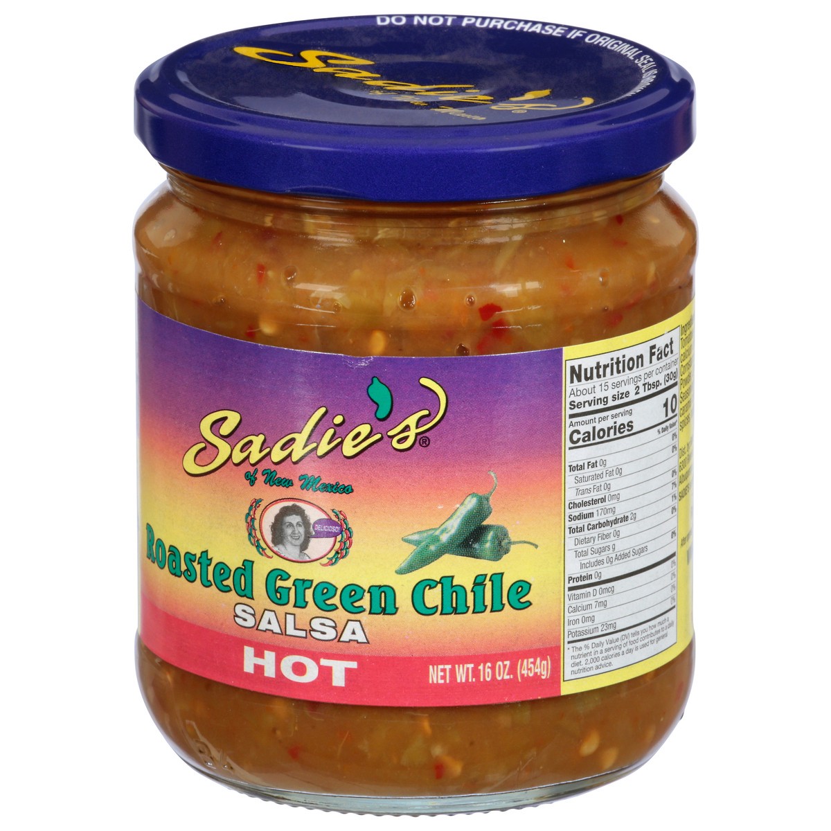 slide 12 of 13, Sadie's Roasted Green Chile Hot Salsa 16 oz, 16 oz