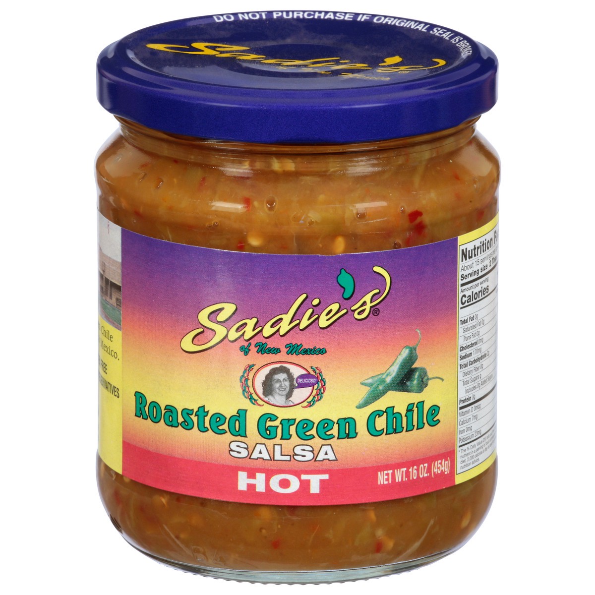 slide 2 of 13, Sadie's Roasted Green Chile Hot Salsa 16 oz, 16 oz