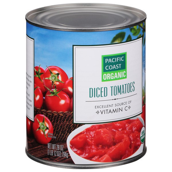 slide 1 of 1, Pacific Coast Organic Diced Tomatoes 28 oz, 28 oz