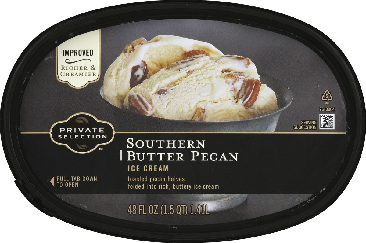 slide 2 of 6, Private Selection Southern Butter Pecan Ice Cream, 48 fl oz