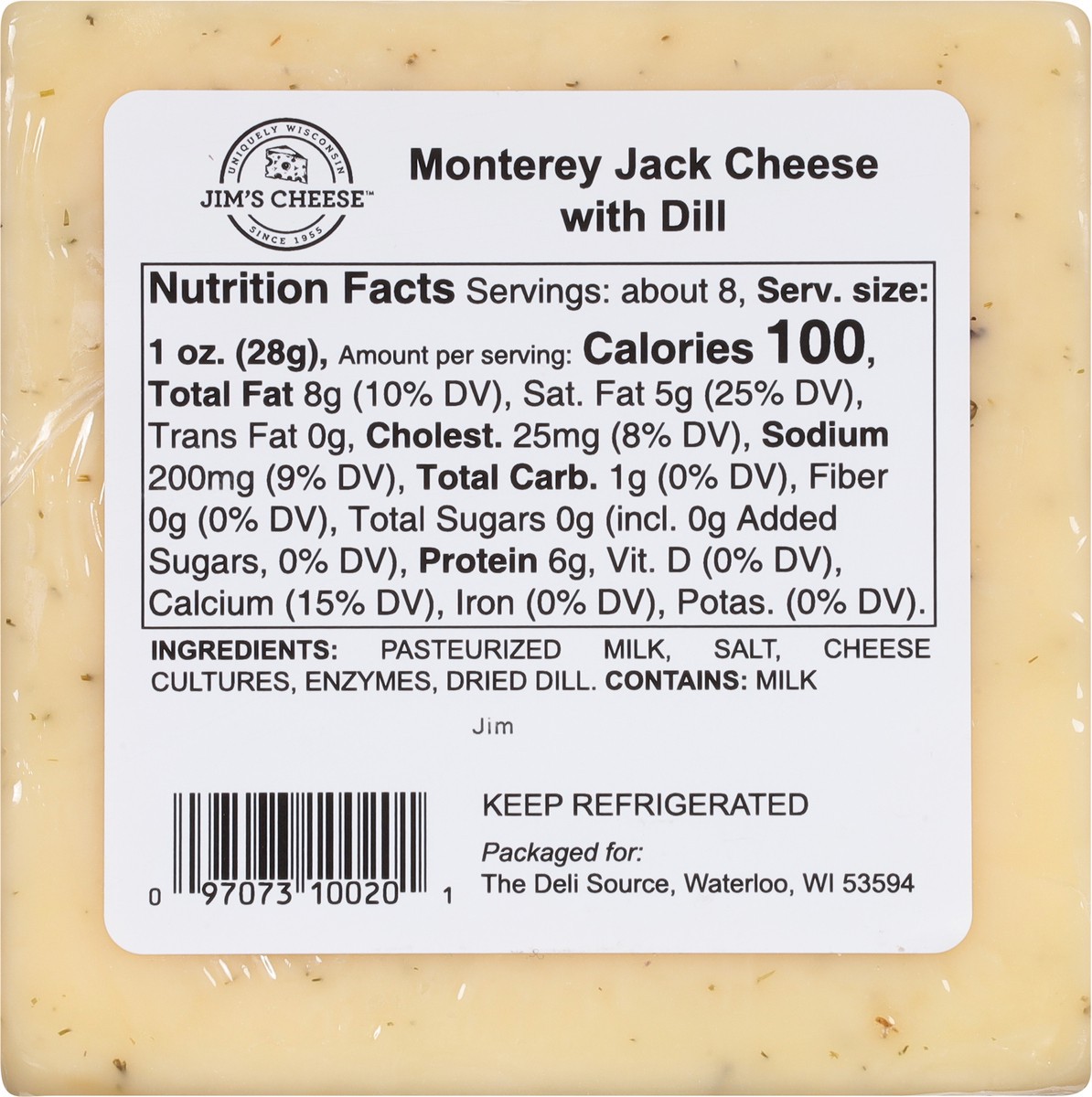 slide 2 of 11, Jim's Cheese Monterey Jack Cheese with Dill - 7.5 oz, 7.5 oz