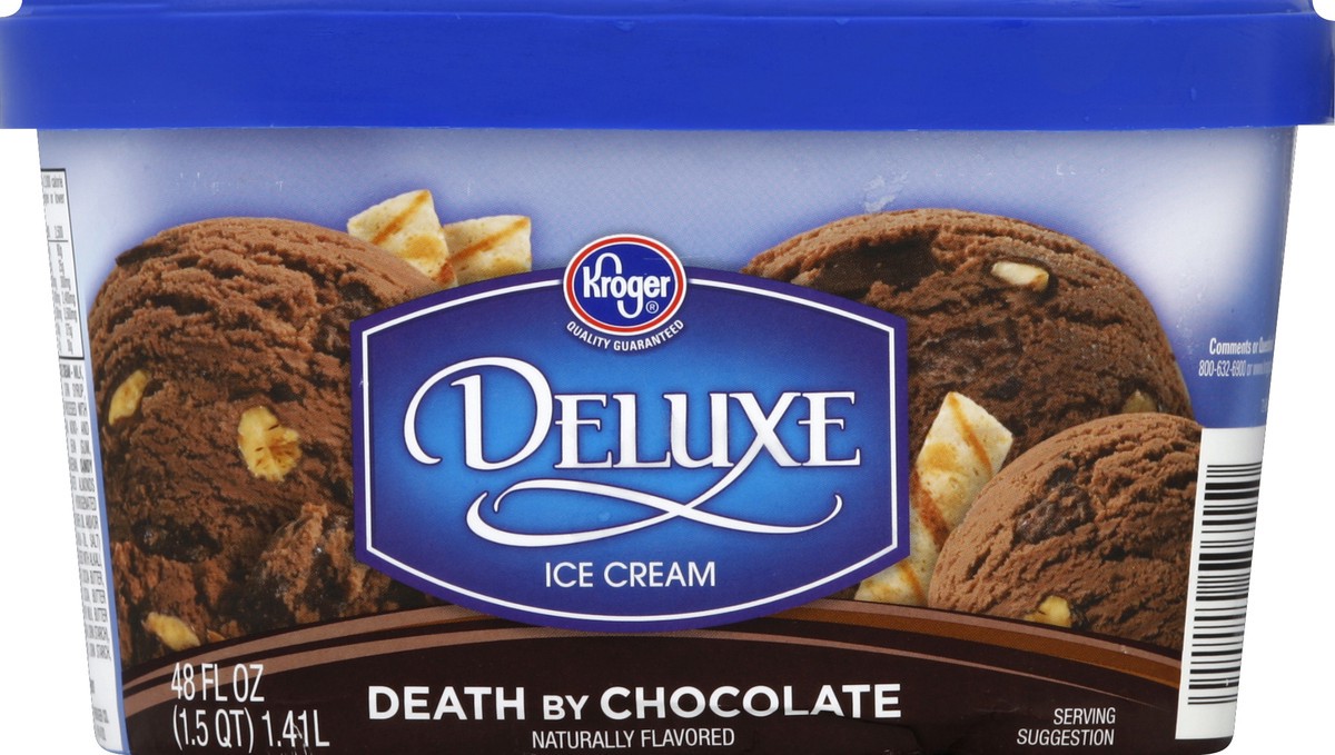 slide 3 of 6, Kroger Deluxe Death By Chocolate Ice Cream, 48 fl oz