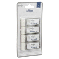 slide 3 of 29, Meijer White Erasers, 4 ct