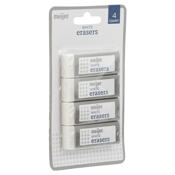 slide 17 of 29, Meijer White Erasers, 4 ct