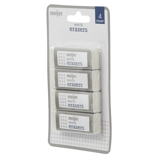 slide 24 of 29, Meijer White Erasers, 4 ct