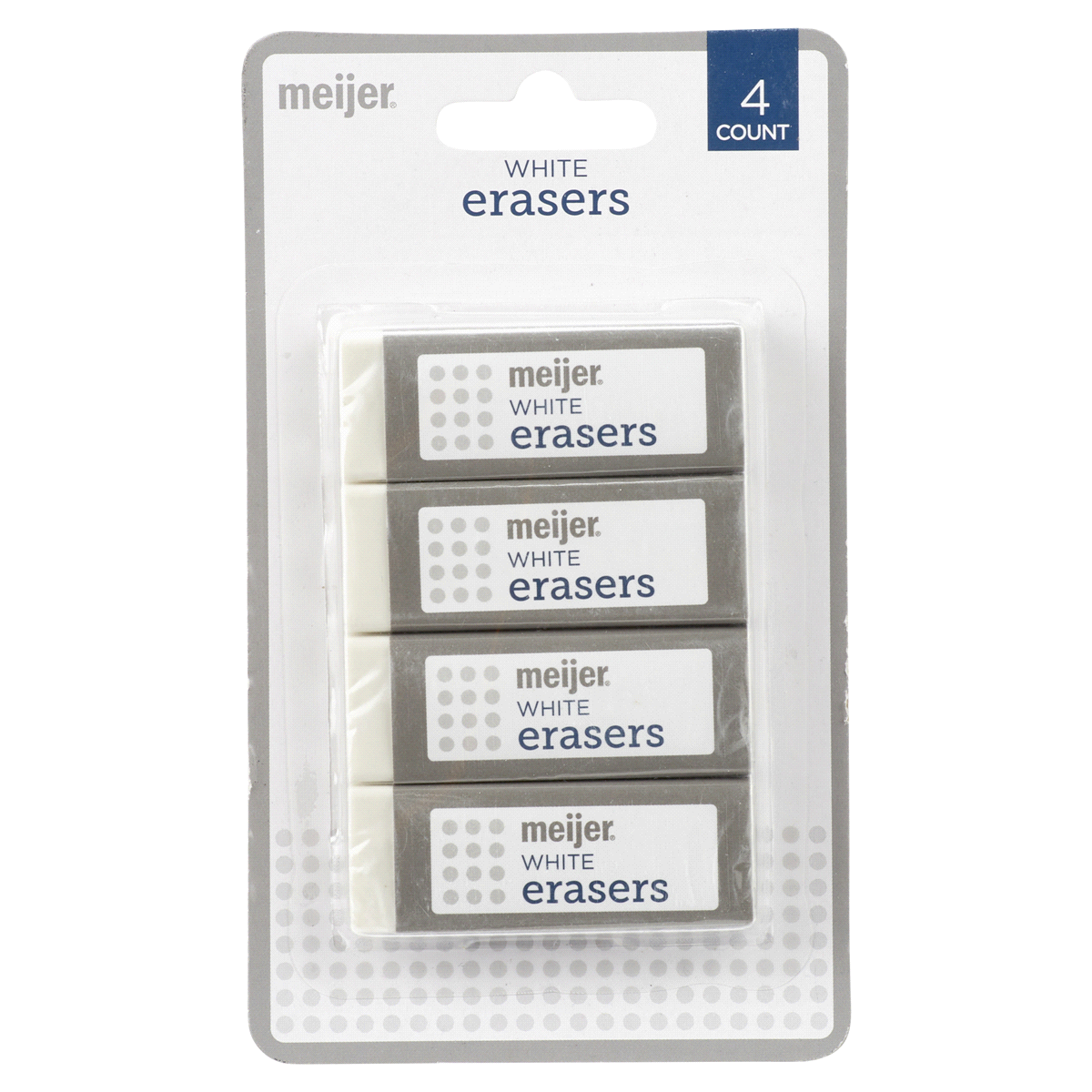 slide 1 of 29, Meijer White Erasers, 4 ct