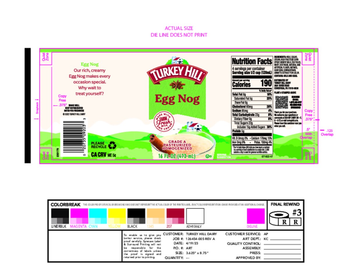 slide 7 of 8, Turkey Hill Egg Nog 16 fl oz, 16 fl oz