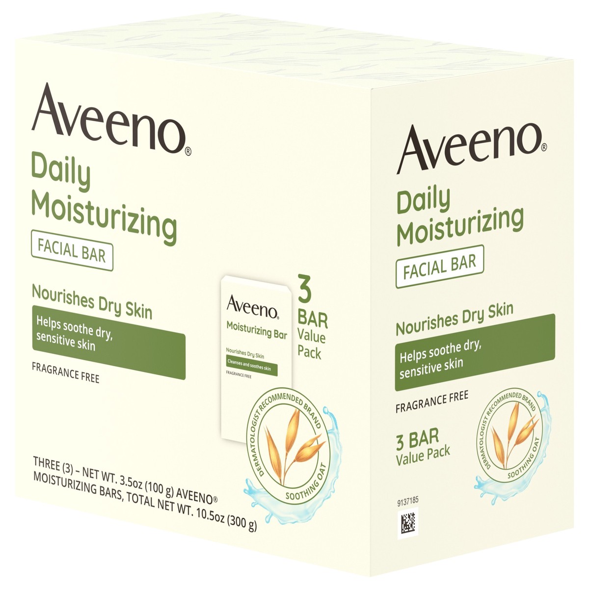 slide 12 of 12, Aveeno Daily Moisturizing Facial Cleansing Bar for Dry Skin, 3.5 oz x 3, 10.5 oz