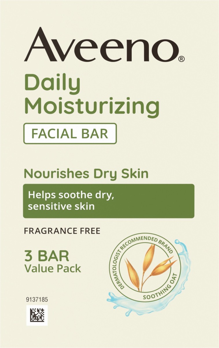 slide 8 of 12, Aveeno Daily Moisturizing Facial Cleansing Bar for Dry Skin, 3.5 oz x 3, 10.5 oz