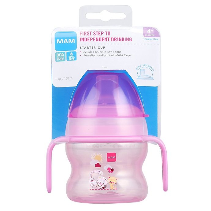 slide 2 of 9, MAM Starter Cup with Handles - Pink, 5 oz