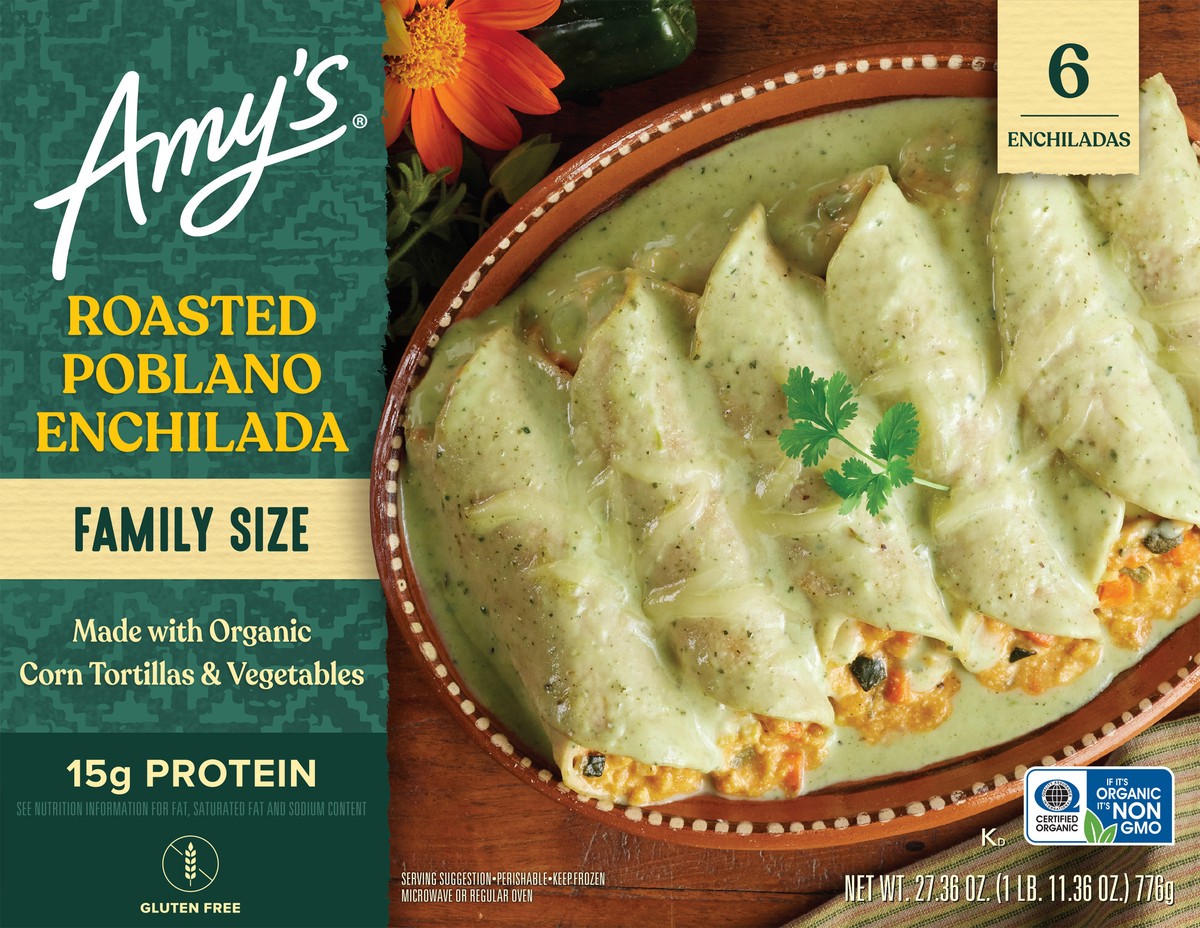 slide 3 of 4, Amy's Kitchen Family Size Roasted Poblano Enchilada, 27.40 oz