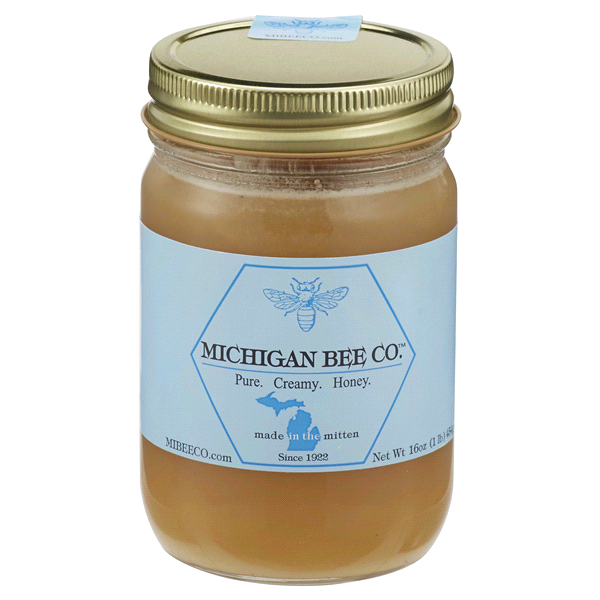 slide 1 of 3, Michigan Bee Co. Pure. Cream. Honey, 16 oz