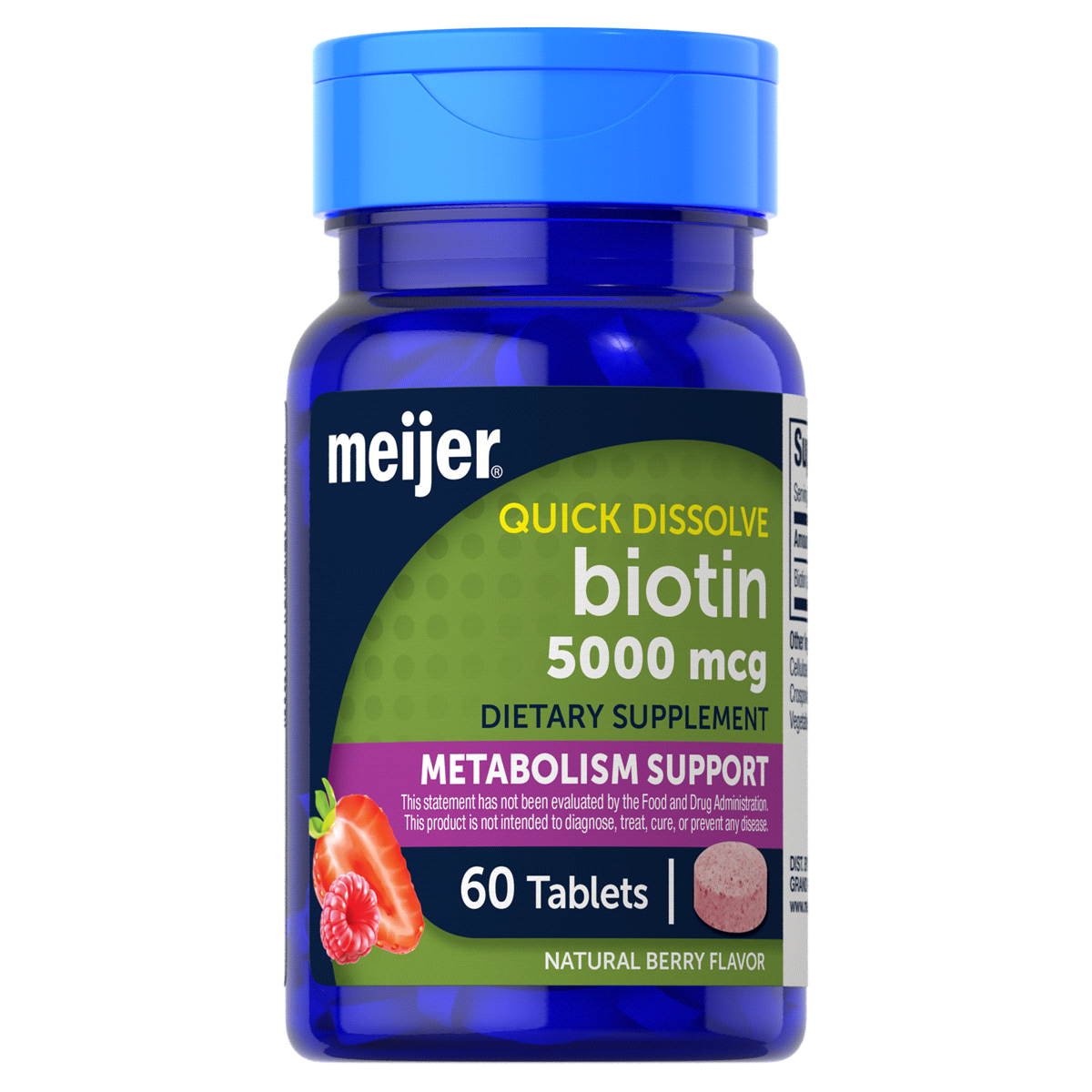 slide 1 of 13, MEIJER WELLNESS Meijer Biotin 5000mcg, Berry, 60 ct