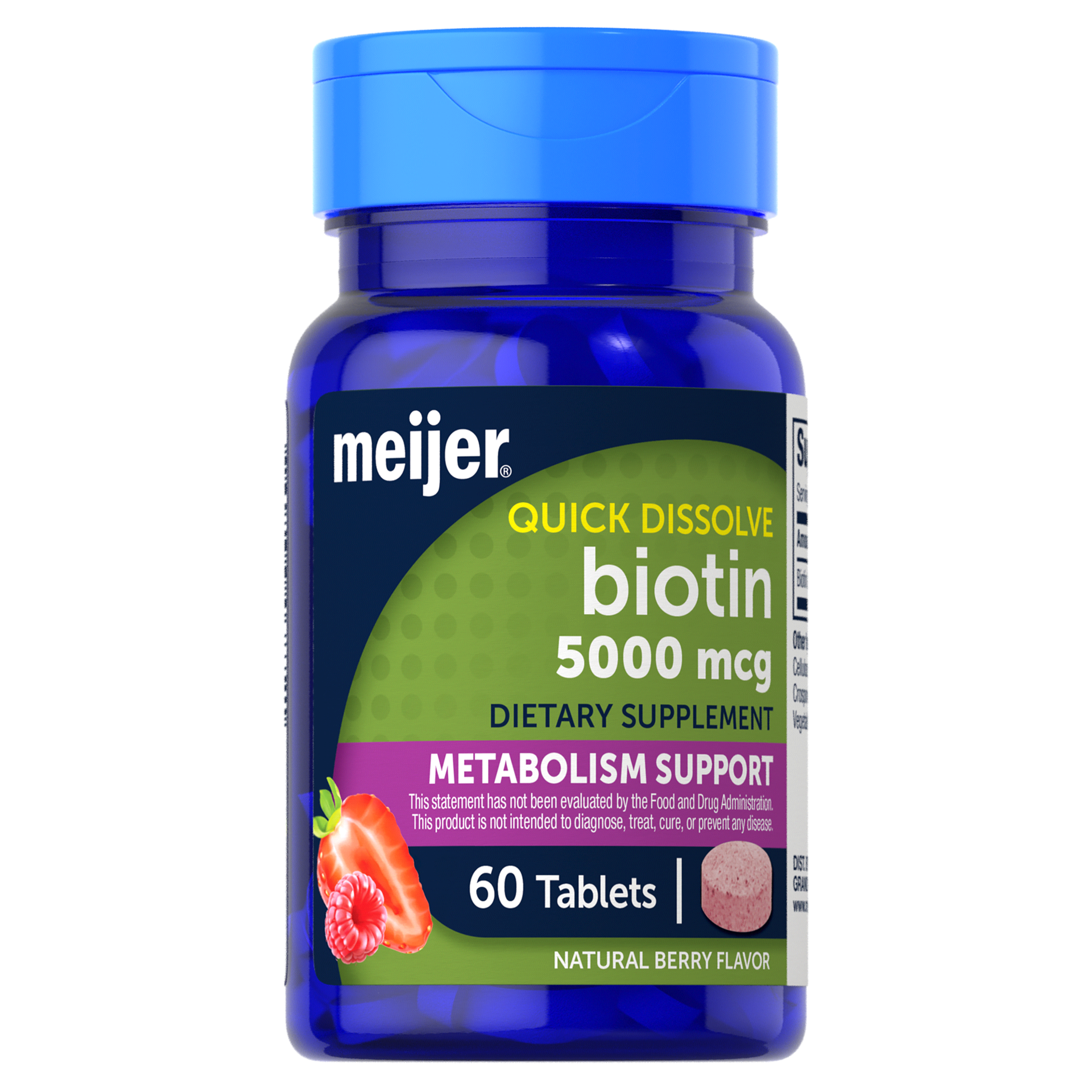 slide 7 of 13, MEIJER WELLNESS Meijer Biotin 5000mcg, Berry, 60 ct