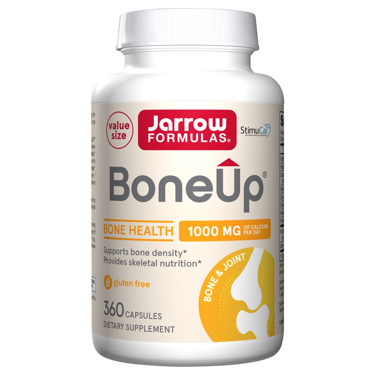 slide 1 of 4, Jarrow Formulas BoneUp - 360 Capsules - 180 Servings - For Bone Support & Skeletal Nutrition - Includes Naturally Derived Vitamin D3, K2 (as MK-7) & 1000 mg Calcium - Gluten Free - Non-GMO, 360 ct