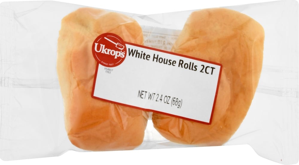 slide 1 of 1, Ukrop's Homestyle Foods White House Rolls 2 Count, 4 oz