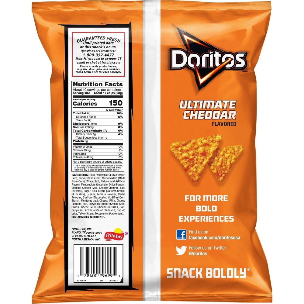 Doritos Tortilla Chips Ultimate Cheddar Flavored 9.7 oz | Shipt