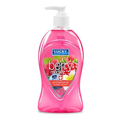 slide 1 of 1, Lucky Super Soft Antibacterial Hand Soap Berry Medley, 13.5 oz