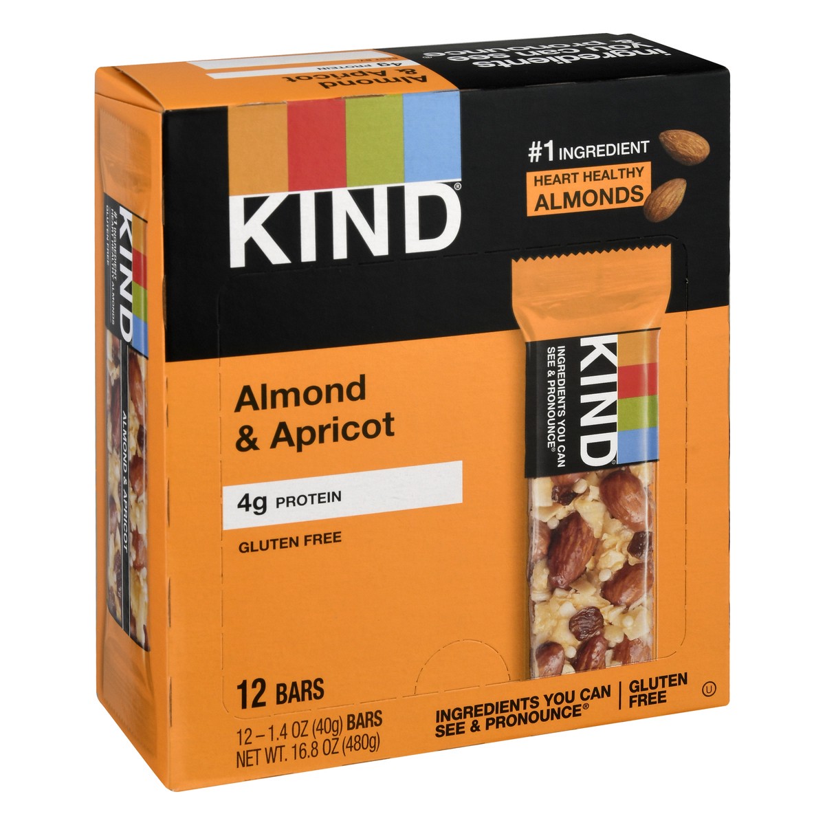 slide 2 of 9, KIND Almond & Apricot Bars 12 ea, 12 ct