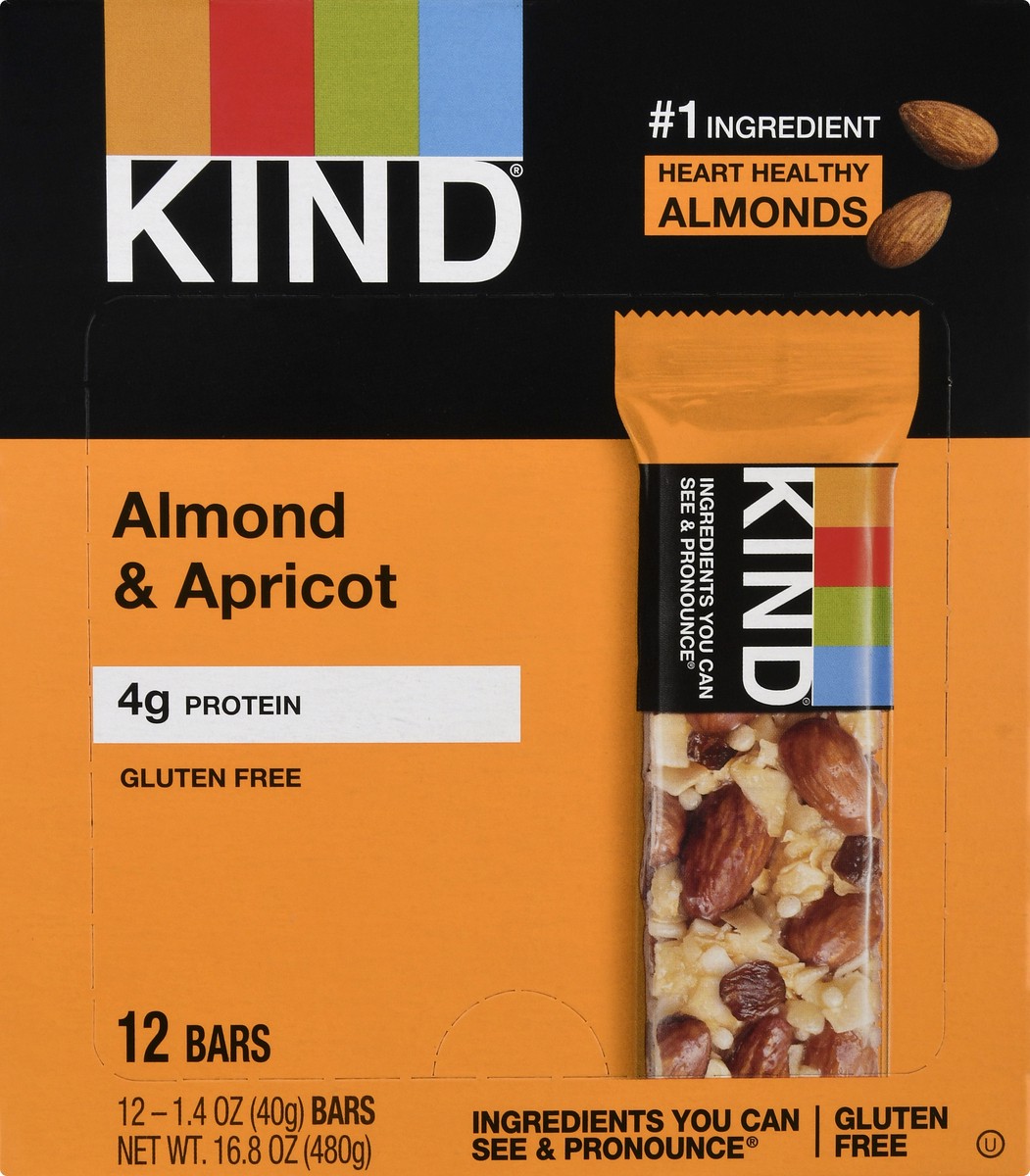 slide 1 of 9, KIND Almond & Apricot Bars 12 ea, 12 ct