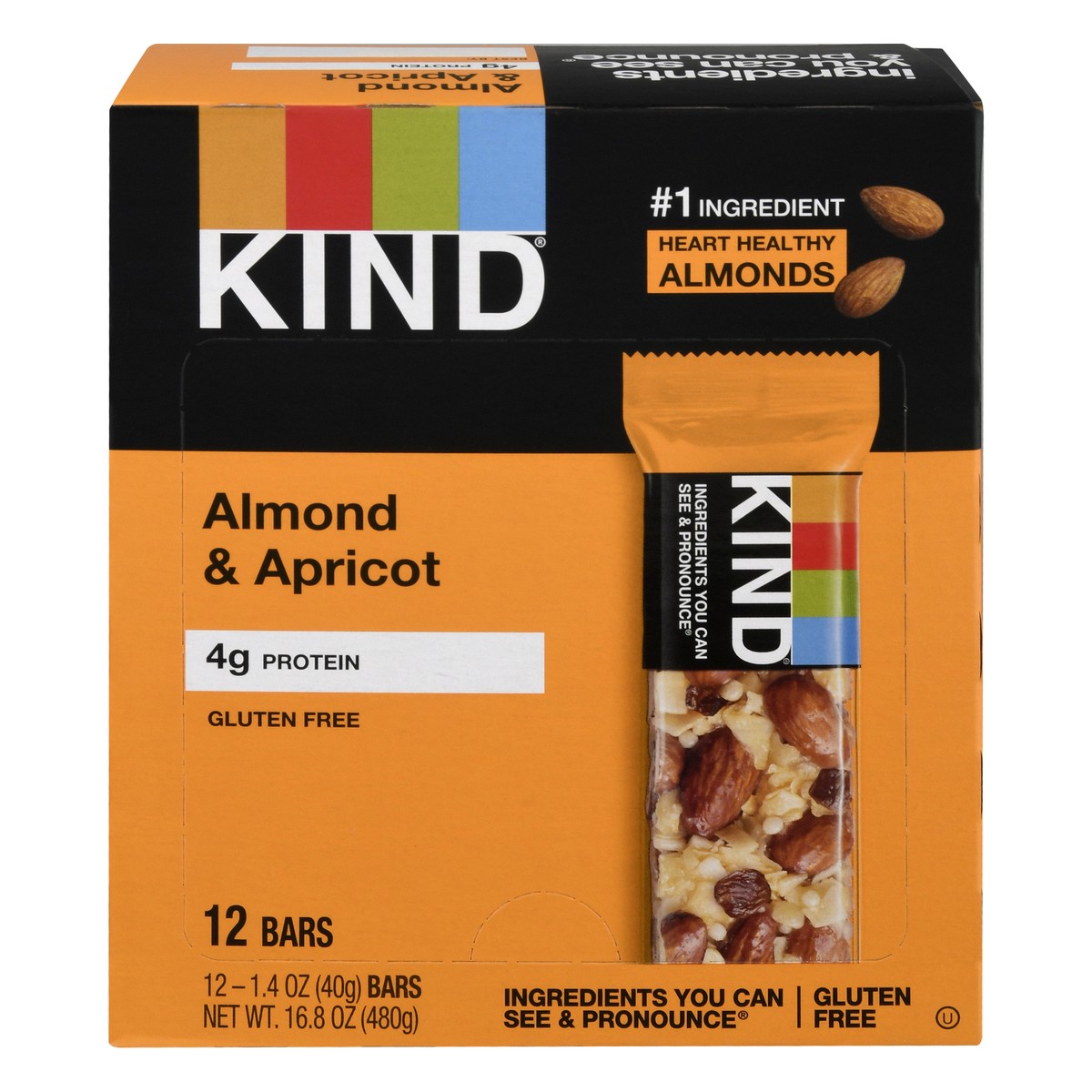 slide 1 of 9, KIND Almond & Apricot Bars 12 ea, 12 ct