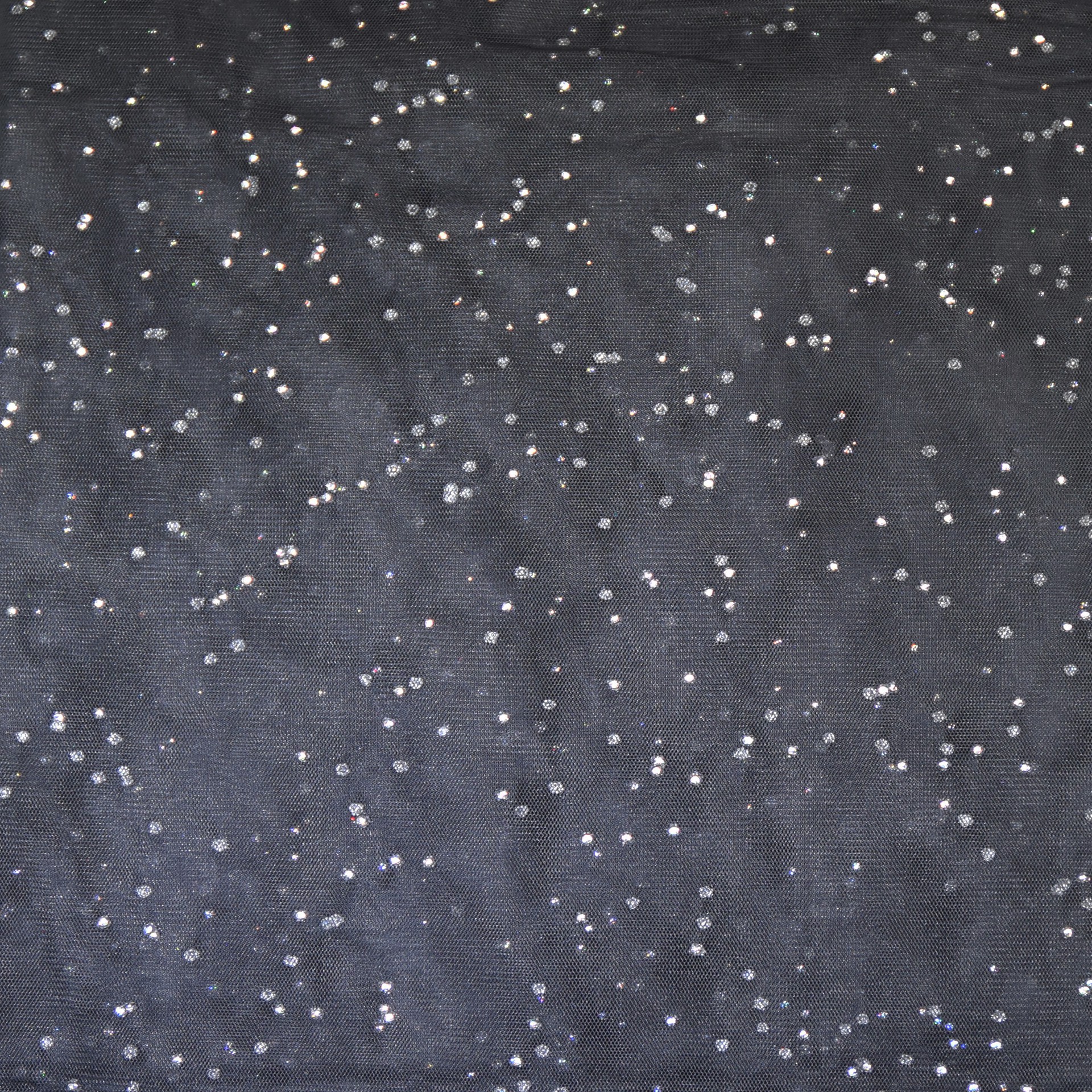 slide 2 of 5, Feldman Black With Silver Sparkles Mesh, 58 in