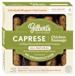 Gilbert's Caprese With Basil Chicken Sausage