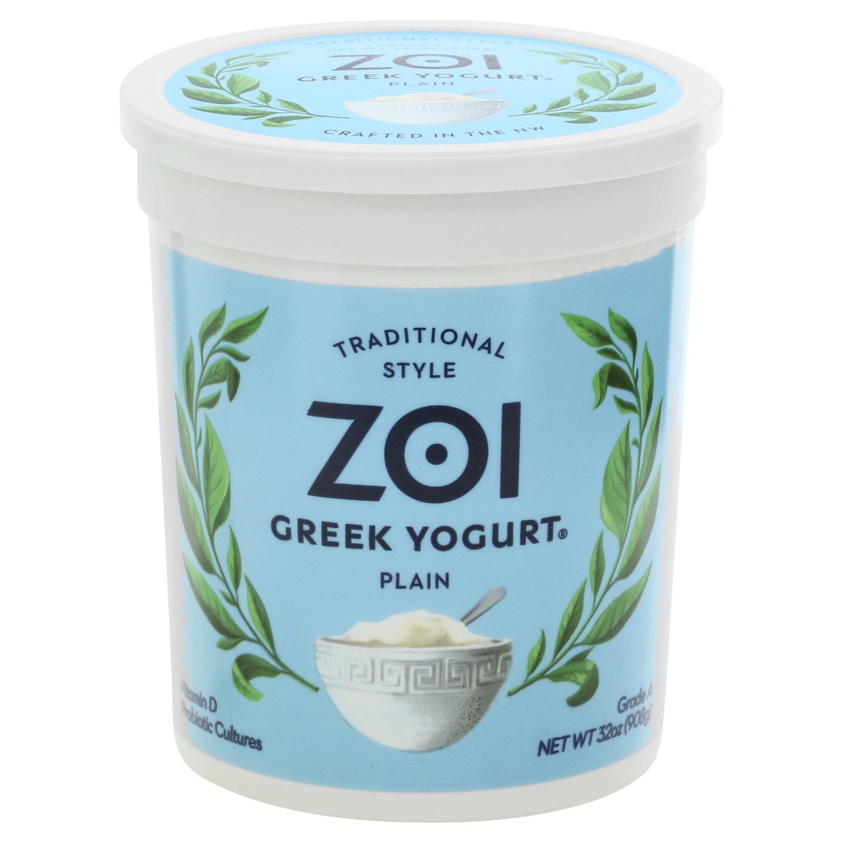 slide 1 of 9, Zoi Traditional Style Greek Plain Yogurt 32 oz,