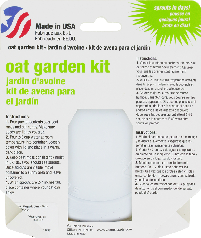 slide 4 of 4, Van Ness Fresh Greens Cat Grass Garden Kit, 1 ct