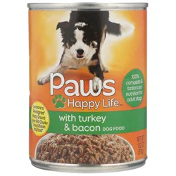 Paws Happy Life Adult Turkey & Bacon Flavor Dog Food 13.2 oz