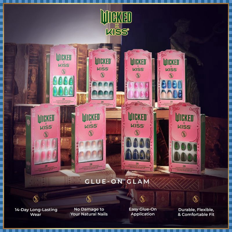 slide 10 of 11, KISS NAIL Kiss X Wicked, You've Been Glinda-Fied, 1 ct