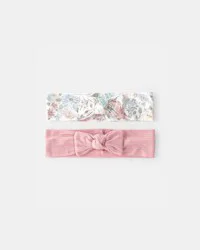 Carters Baby Girl Butterfly Garden PurelySoft Headbands - Pink/Ivory Multi 12-24