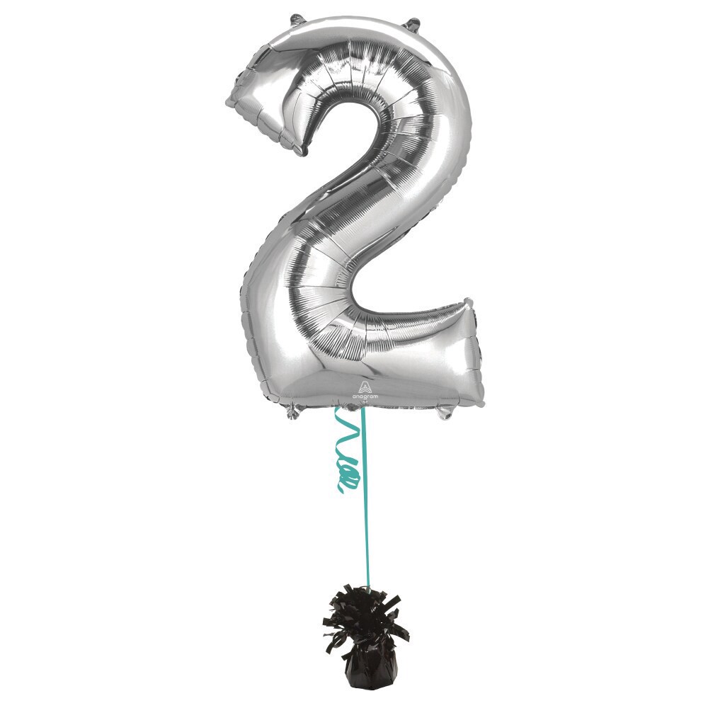 slide 4 of 4, burton + BURTON Number 2 Shape Balloon, 1 ct