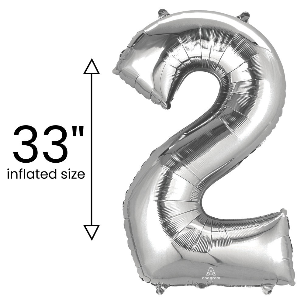 slide 2 of 4, burton + BURTON Number 2 Shape Balloon, 1 ct