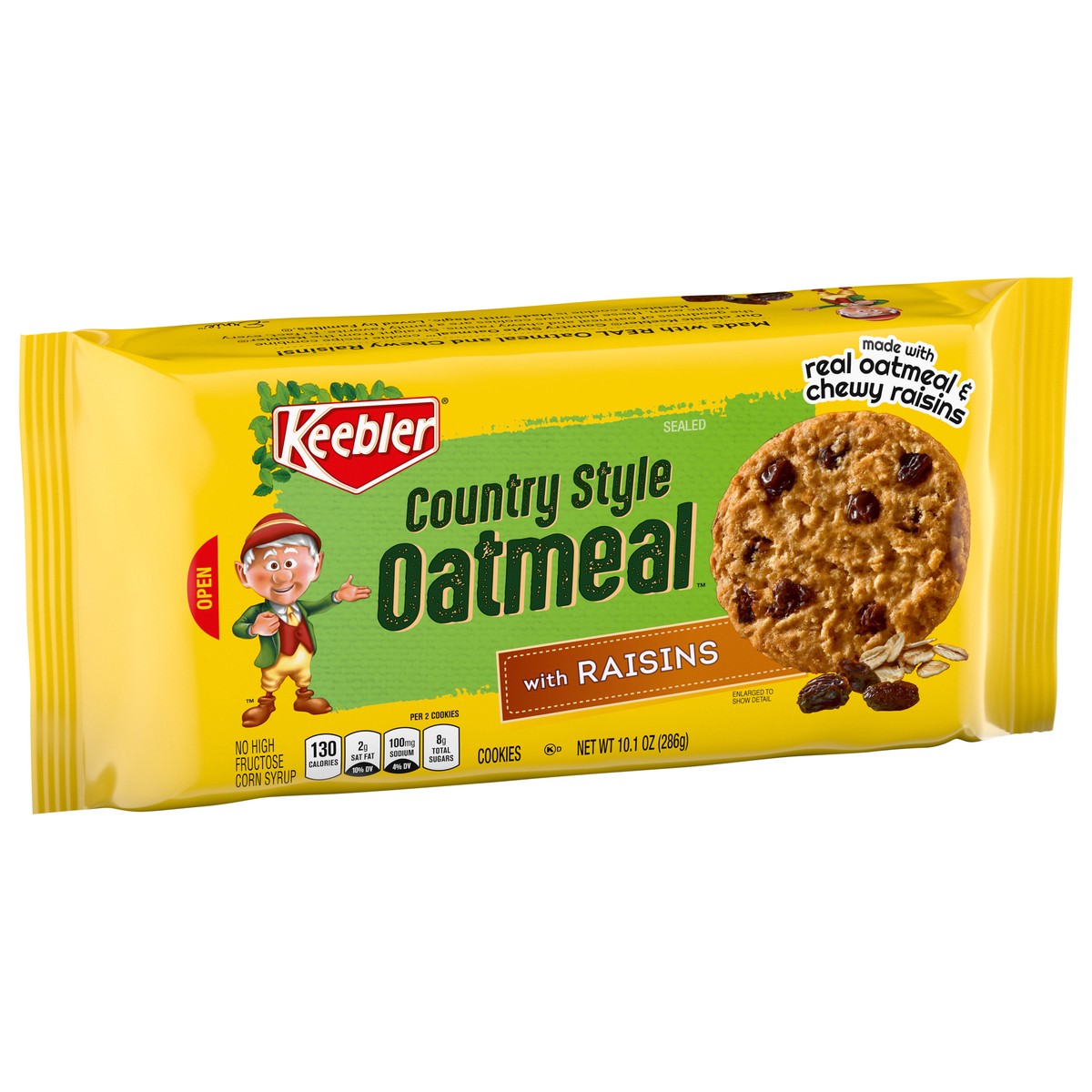 slide 2 of 9, Keebler Country Style Oatmeal Cookies with Raisins 10.1 oz, 10.1 oz