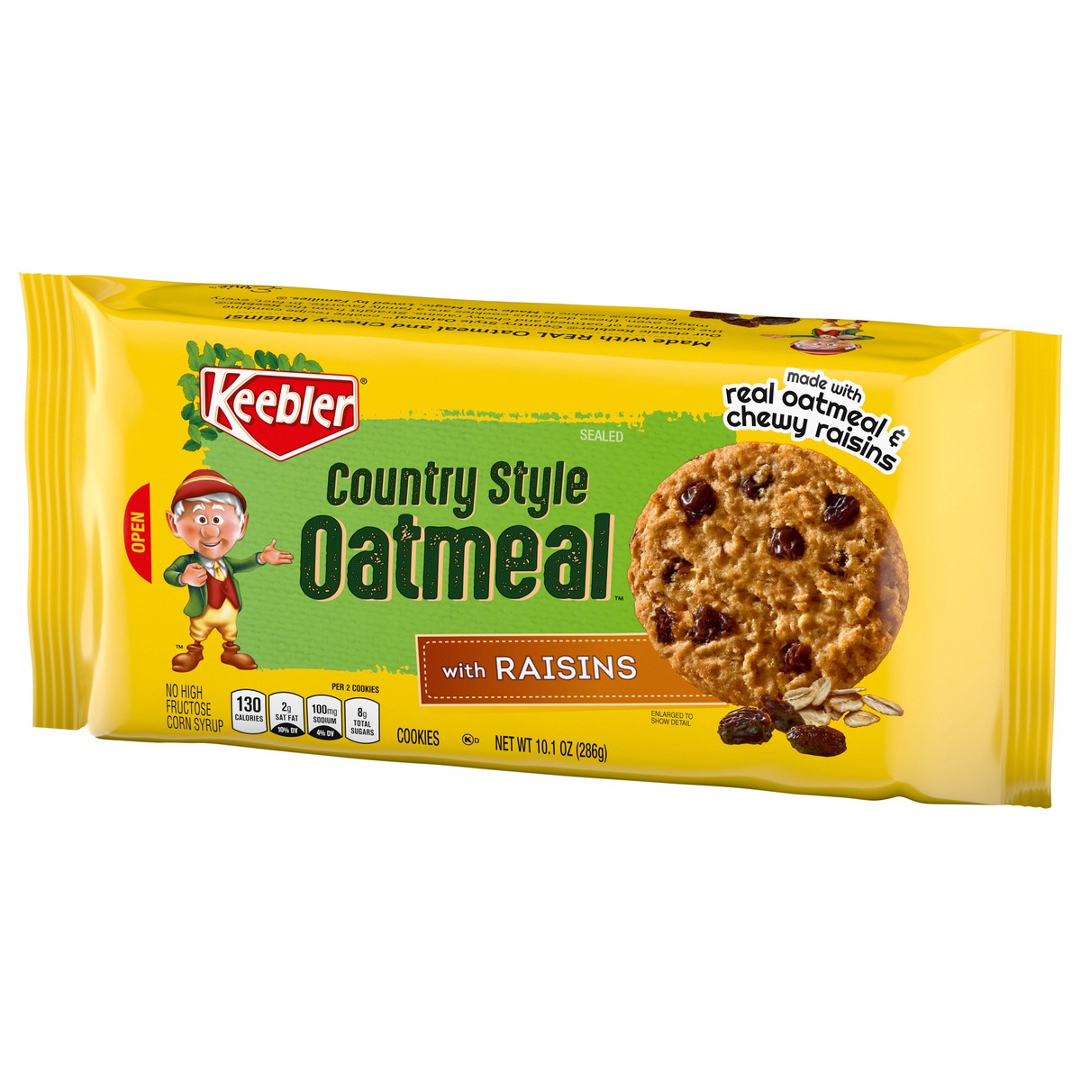 slide 3 of 9, Keebler Country Style Oatmeal Cookies with Raisins 10.1 oz, 10.1 oz