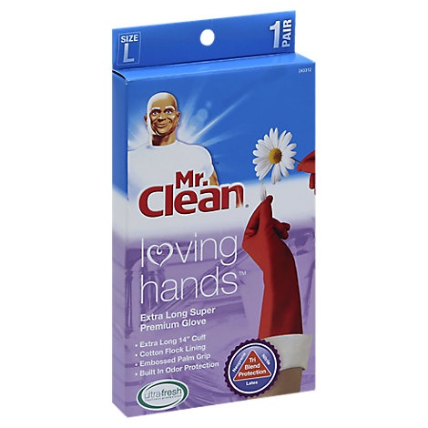 slide 1 of 1, Mr. Clean Loving Hands Glove Super Premium Extra Long Large - Each, 1 ct