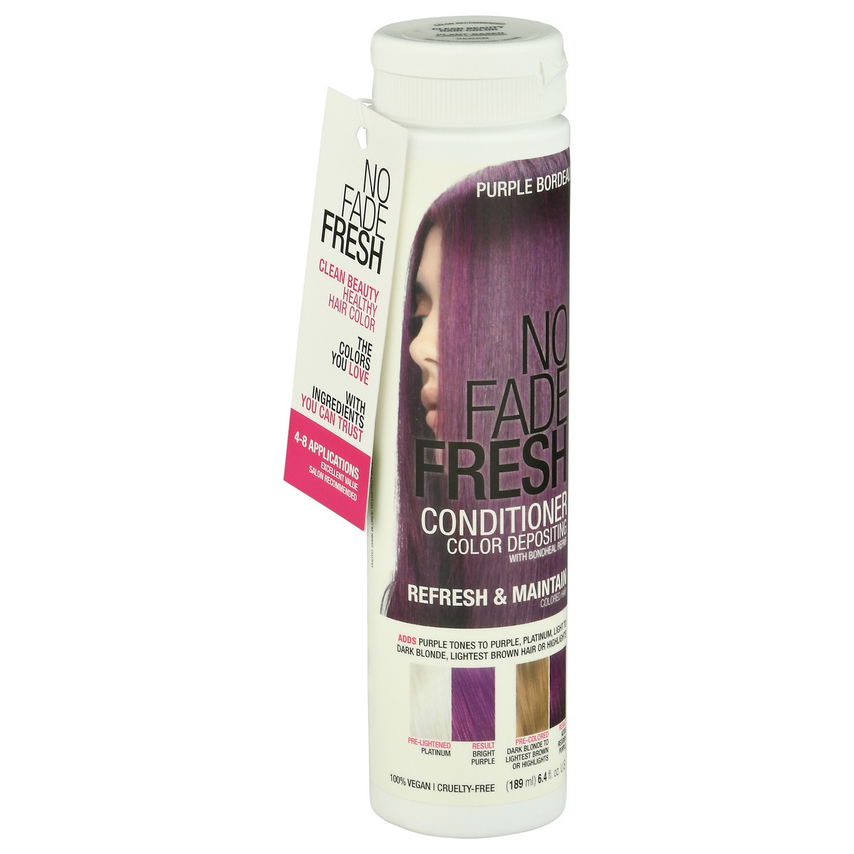 slide 3 of 9, No Fade Fresh Purple Bordeaux Refresh & Maintain Color Depositing Conditioner 6.4 fl oz, 189 ml