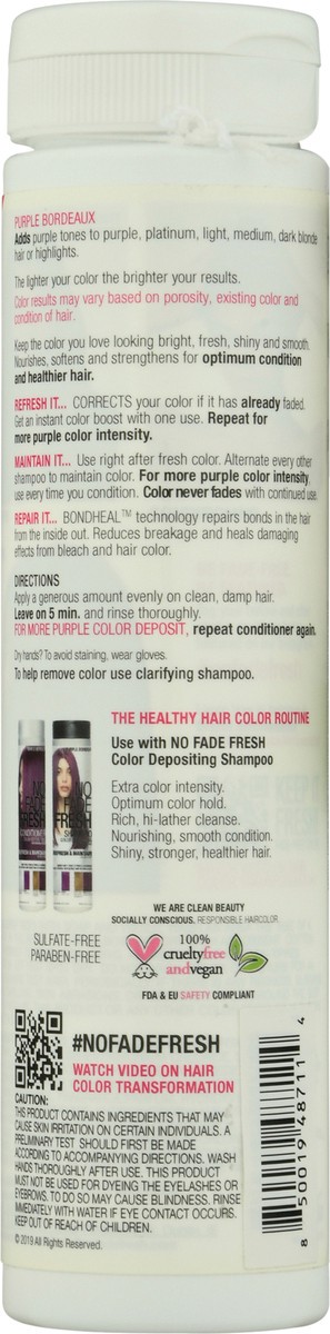 slide 5 of 9, No Fade Fresh Purple Bordeaux Refresh & Maintain Color Depositing Conditioner 6.4 fl oz, 189 ml