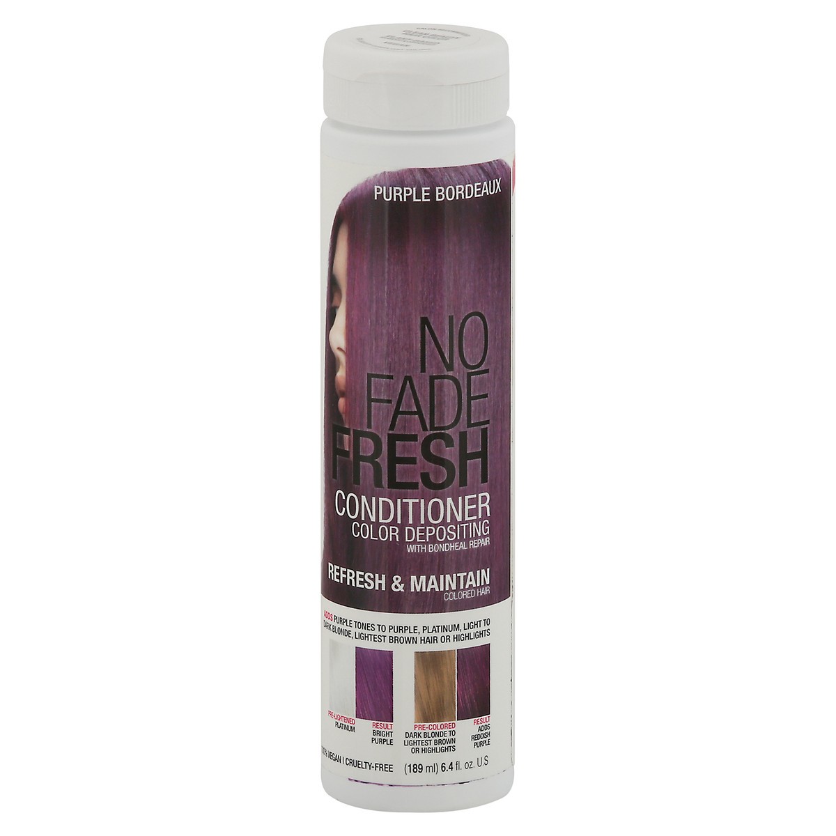 slide 1 of 9, No Fade Fresh Purple Bordeaux Refresh & Maintain Color Depositing Conditioner 6.4 fl oz, 189 ml