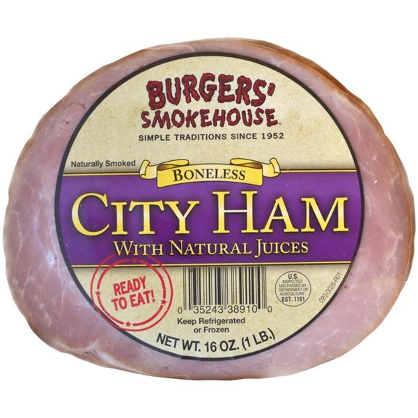 slide 1 of 1, Burgers' Smokehouse Boneless City Ham, 16 oz