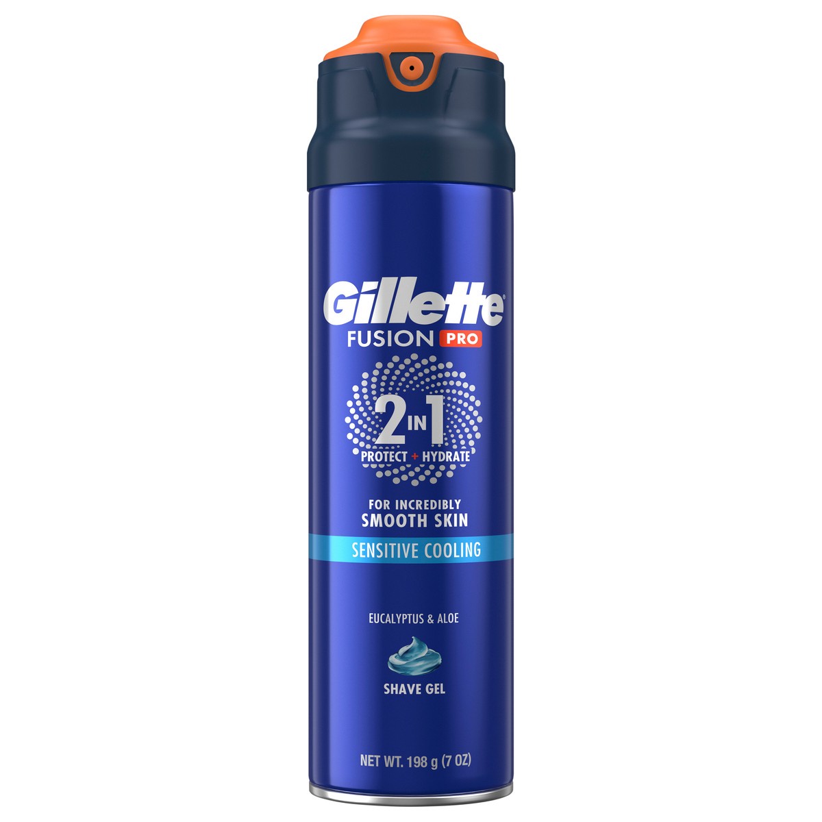 slide 1 of 8, Gillette FusionPro Sensitive Cooling Shaving Gel for Men, 2-in-1 Shave Gel for Men''s Grooming Protects and Hydrates, With Eucalyptus and Aloe Vera. 7oz, 7 oz
